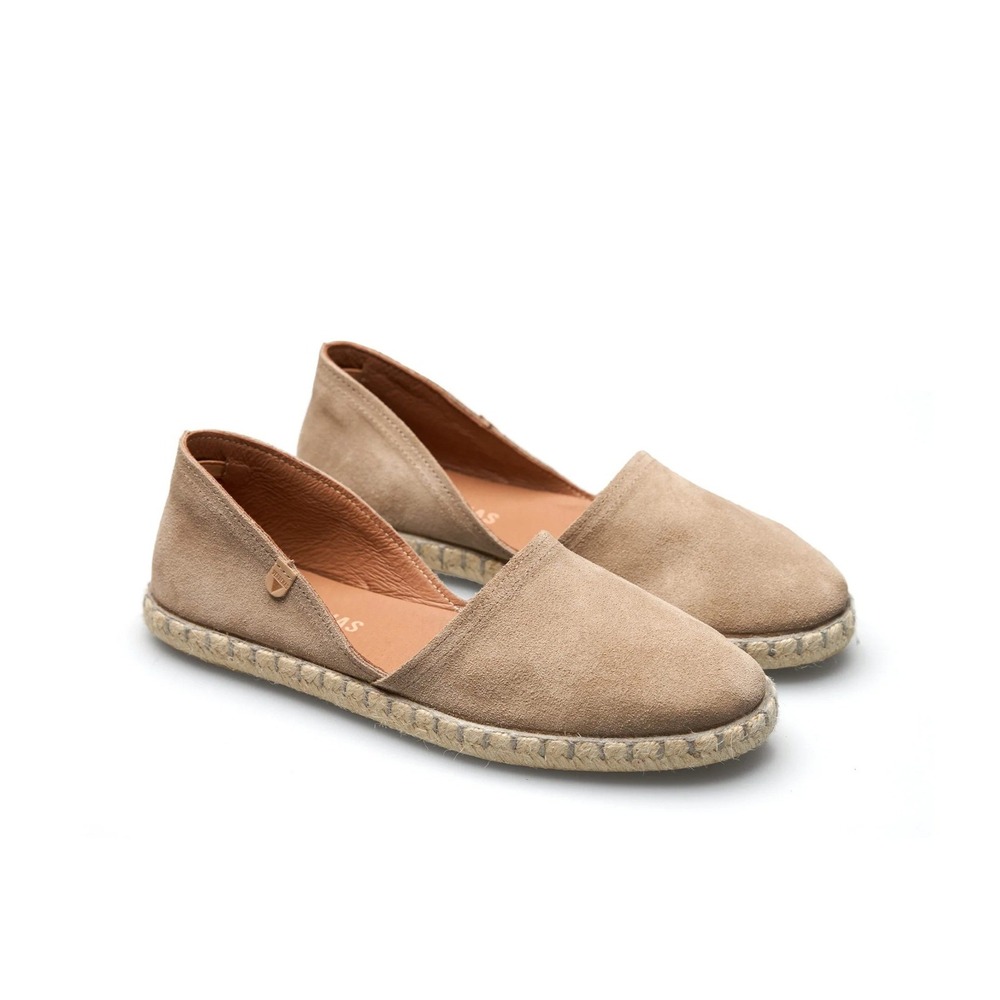 Verbenas Carmen Serraje Piedra Espadrille Flats US 9 9.5 EU 40‎ Tan Beige Suede